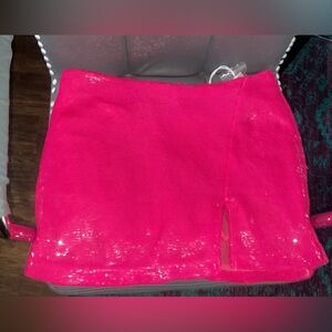 Love the Label Barbie hot pink slit sequin mini skirt for sale